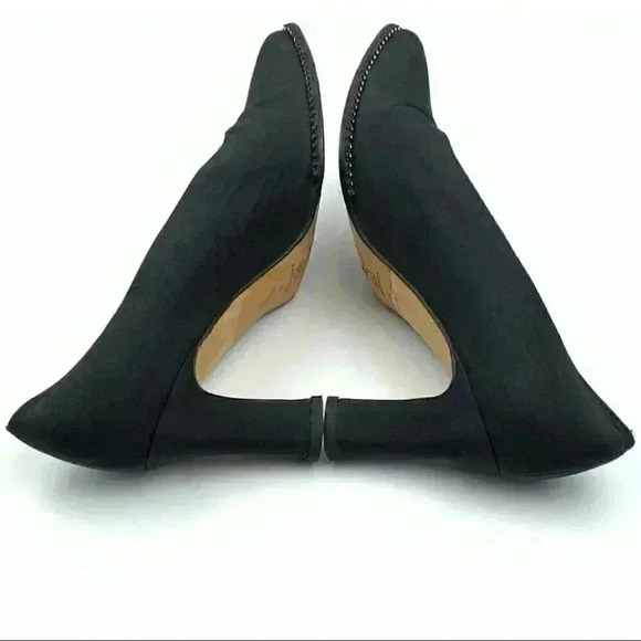 Evan Picone heels size 8.5 black silk gem 80s 90s - Picture 5 of 11